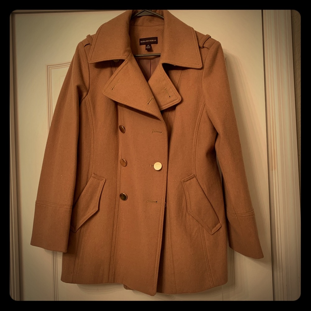Dana Buchman Tan Pea Coat
